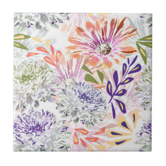 Vattenskärtvita, rosa blommor kakelplatta