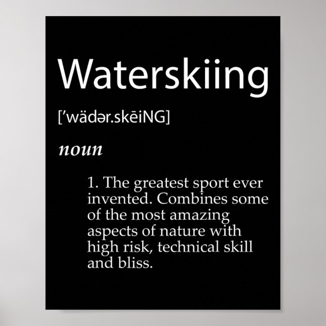 Vattenskidåkning Definition Fars dag vattenskidåka Poster (Framsidan)