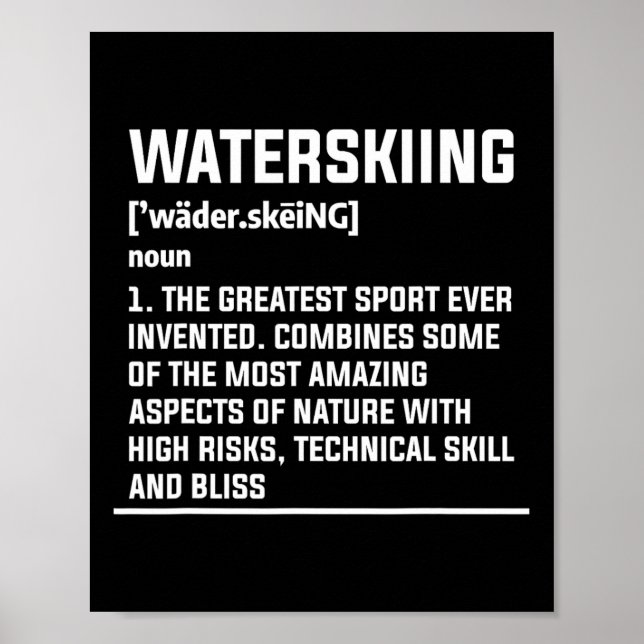 Vattenskidåkning Definition Vatten Skidåkare Skido Poster (Framsidan)