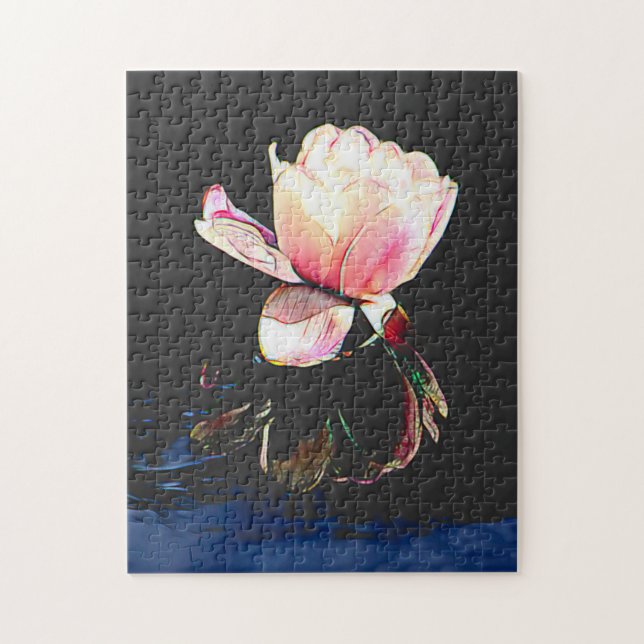 Vattenskörning av fastnat glas pussel (Vertikal)