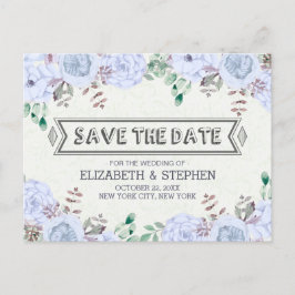 Vattenskort för Blommigt Bröllop spara datum Meddelande Vykort