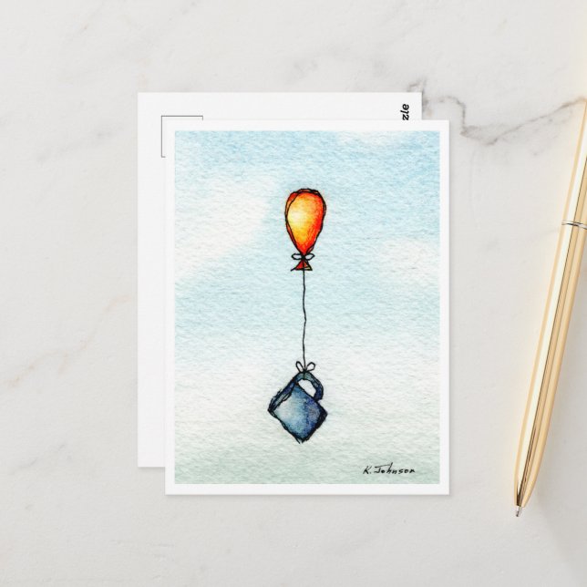 Vattenskort för flytande kaffefärg vykort (Fram/Back In Situ)