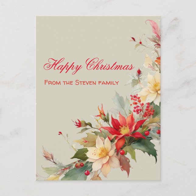 Vattenskort för julfärg, Ro | ditt namn Vykort (Framsida)