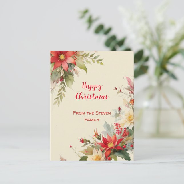 Vattenskort för julfärg, Ro | ditt namn Vykort (Stående Fram)