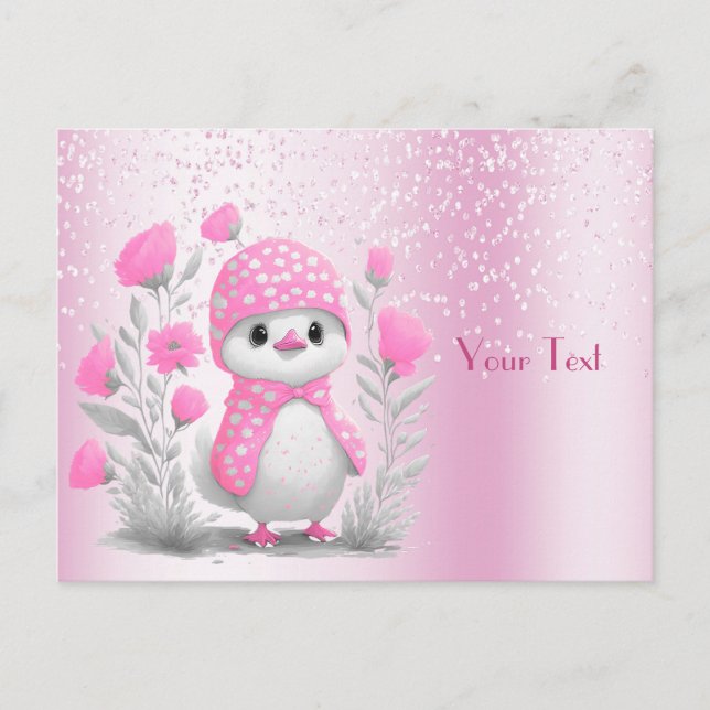 Vattenskort för Rosa i Anka Blommigt vykort (Framsida)