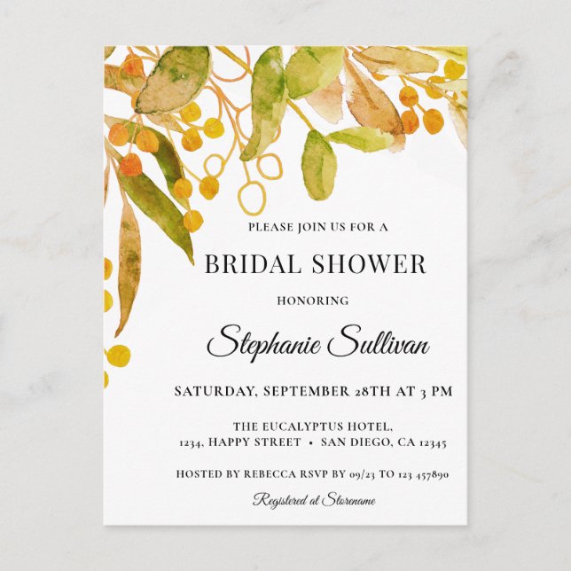 Vattenskort för rost Inbjudningskort för möhippan (Framsida)