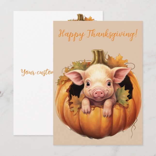 Vattenskort i Happy thanksgiving Gris (Fram/baksida)
