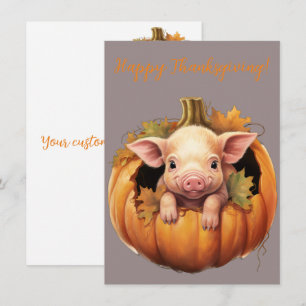 Vattenskort i Happy thanksgiving Gris