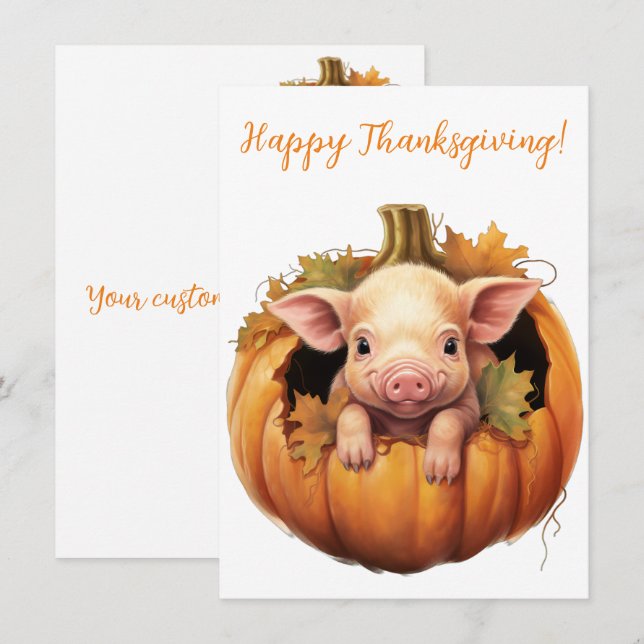 Vattenskort i Happy thanksgiving Gris (Fram/baksida)