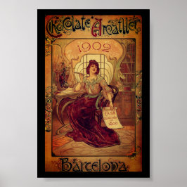 Vattenskruvreklam för kvinnlig choklad poster