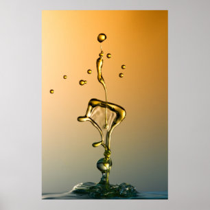 Vattenskulptur: Guld- fodra affischen Poster