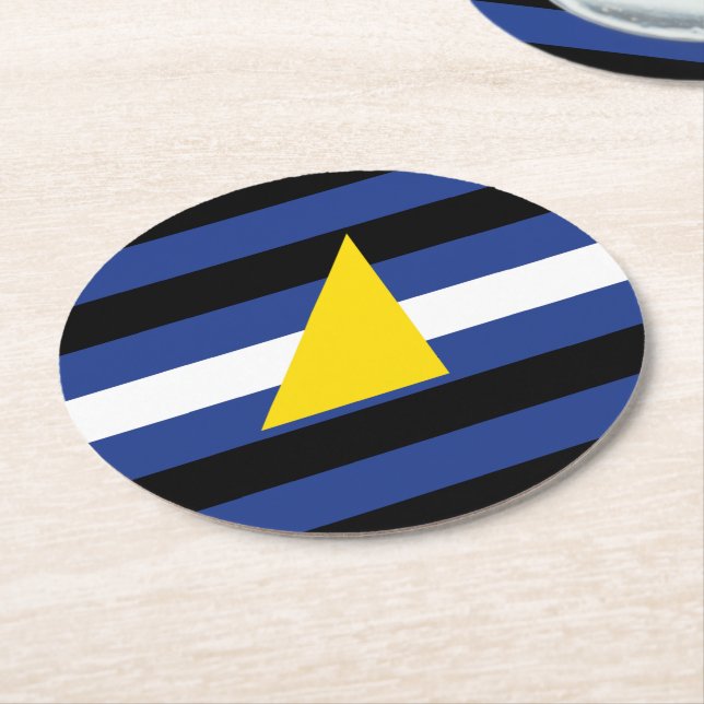 Vattensport Pride Flagga Underlägg Papper Rund (Vinklad)