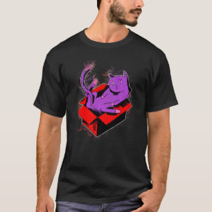 Vattensprut Pappkartong Lekande Katt T Shirt