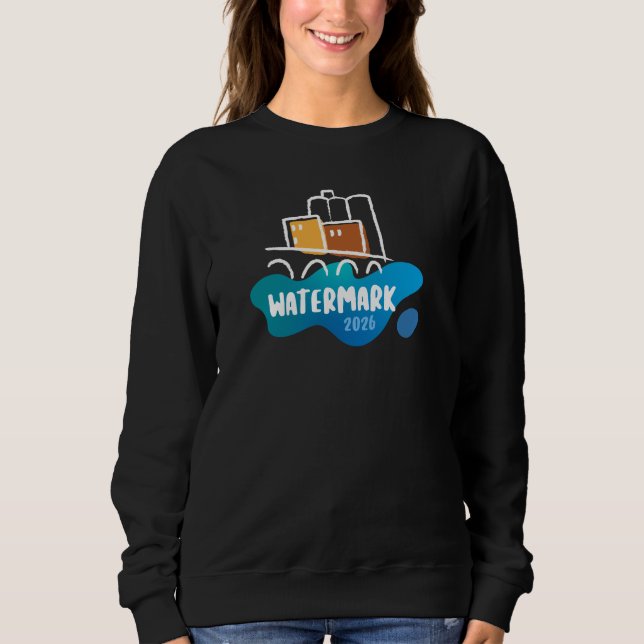 Vattenstämpel Dam Svart T Shirt (Framsida)