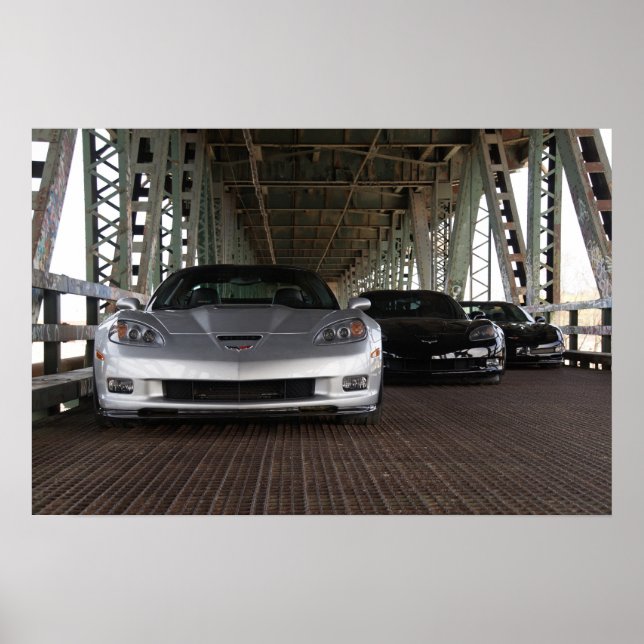 Vattenstämpelfri poster - ZR1 och 2 Z06 Corvettes (Framsidan)