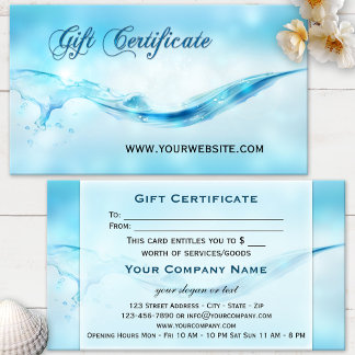 Vattenstänk Spa-gåvovoucher Rabattkort