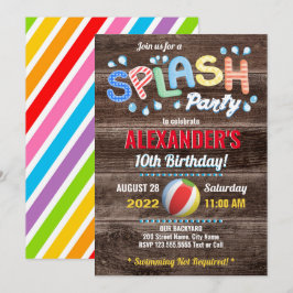 Vattenstänkande barn sommarfest inbjudningar