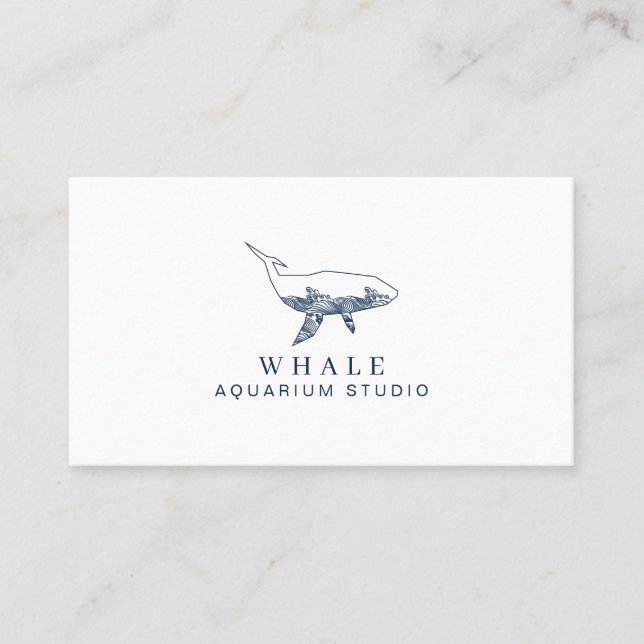 VattenSurfan Aquarium Whale Visitkort (Framsida)