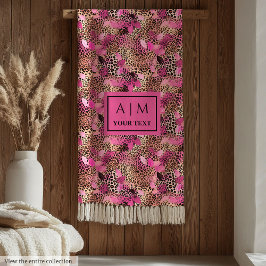 Vattentäckfilt med fet magenta anpassningsbar leop fleecefilt