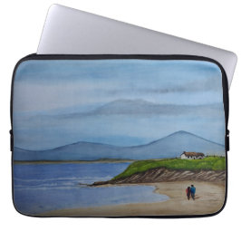 Vattentärfärgning av en romsk dag vid persikon laptop fodral