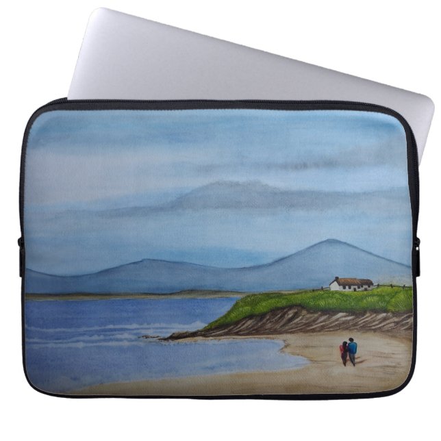 Vattentärfärgning av en romsk dag vid persikon laptop fodral (Framsidan)