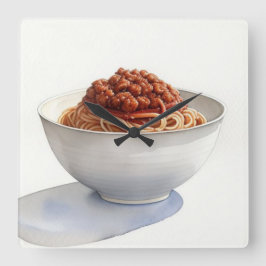 Vattentärfärgning av Spaghetti Fyrkantig Klocka