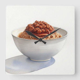 Vattentärfärgning av Spaghetti Fyrkantig Klocka