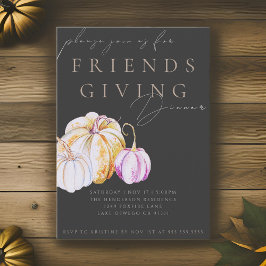 Vattentärfärgspumpkin Friendsgiving Dinner-inbjuda