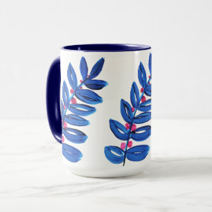 Vattentärg blå blomma Modern enkel Boho Mugg
