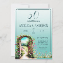 Vattentärg blommigt trädgårdsljus Teal 50:e födels