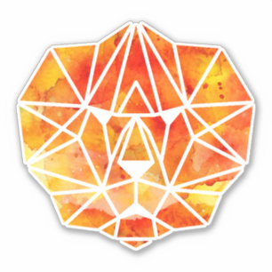 Vattentärgad Orange Geometrisk Lejon för vattenfär Klistermärken