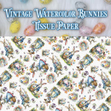 Vattentärgad Vintage Påskhare Mönster