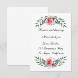 Vattentärsbeteckning för Rosa ros Greenery Foliage Tilläggskort