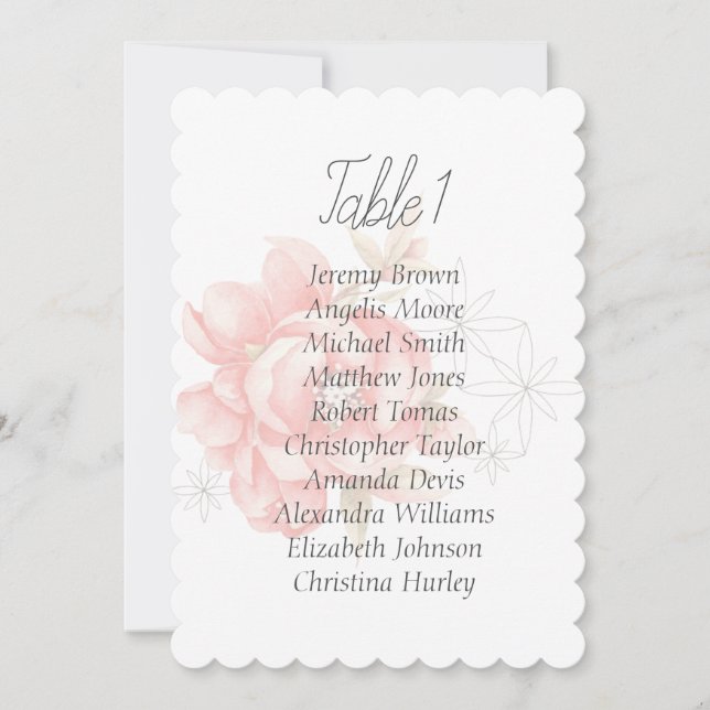 Vattentärsdiagram för moderna rödpeonsäten inbjudningar (Framsida)