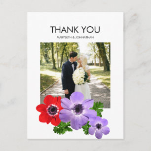 Vattentärsfärg Anemone Blommigt Tack Fotovykort Vykort
