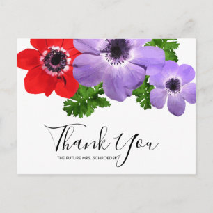 Vattentärsfärg Anemone Blommigt Tack vykort