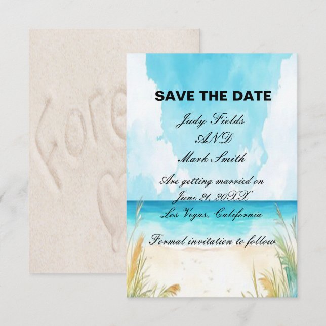 Vattentärsfärg Blåhavsbuss Spara datumkortet Datumet (Fram/baksida)