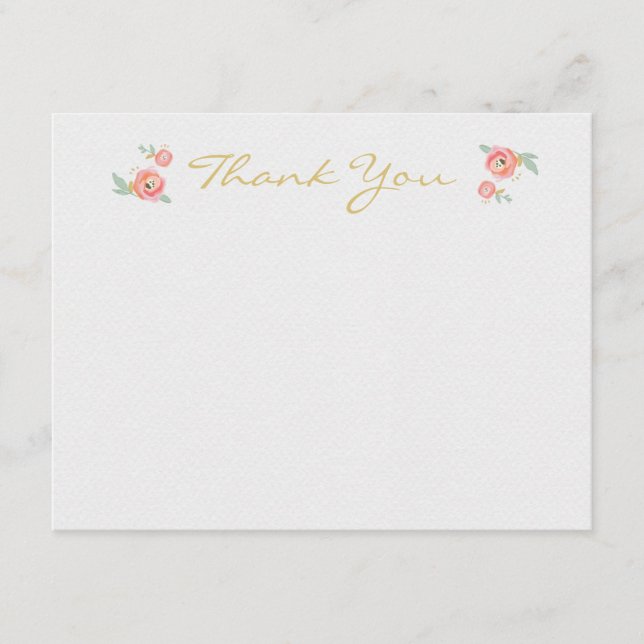 Vattentärsfärg Blanka tackkort Anteckningskort (Framsida)