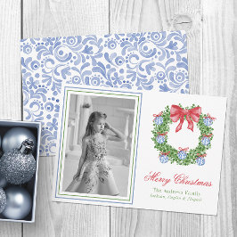 Vattentärsfärg Blue Chinoiserie Ornament Wandend F Julkort