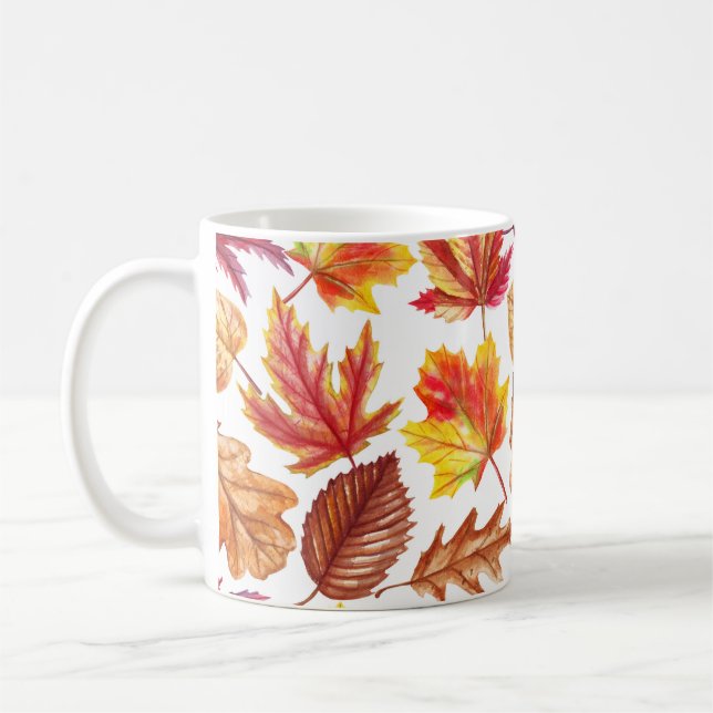 Vattentärsfärg botaniskt, sömlös sammansättning. kaffemugg (Vänster)