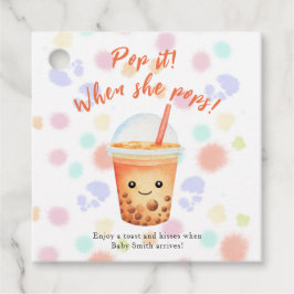 Vattentärsfärg Bubble Tea Pop! När hon poppar! Gåvor Etiketter