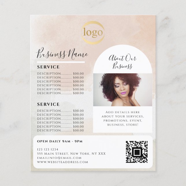 Vattentärsfärg för feminin Abstrakt - färgåtergivn Flygblad (Framsidan)