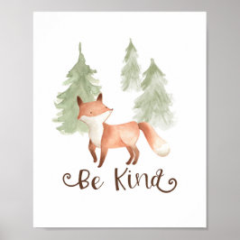 Vattentärsfärg Fox Woodland Friends BE Nursery Poster