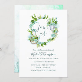 Vattentärsfärg Glass Terrarium Succulum Möhippa Inbjudningar