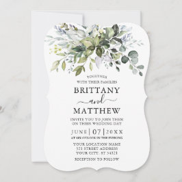 Vattentärsfärg Greenery Dusty Blue Bracket Inbjudningar