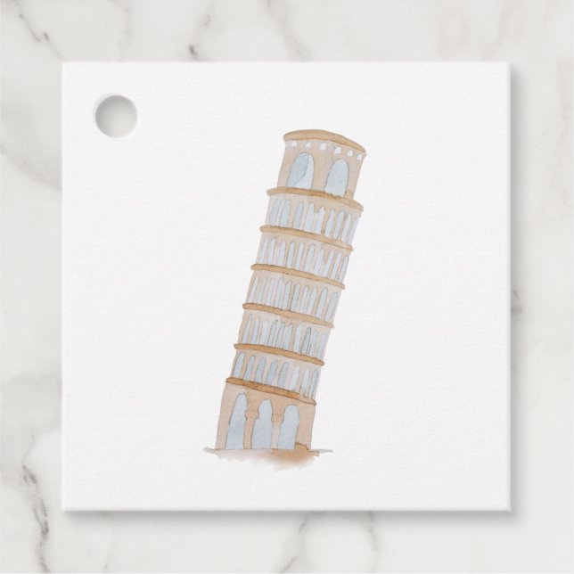 Vattentärsfärg italienska Destinationsbröllop Gåvor Etiketter (Framsida)