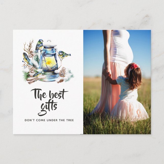 Vattentärsfärg - julfärg - förväntat foto meddelande vykort (Framsida)