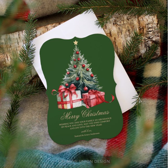 Vattentärsfärg Julgran, ej fotojulkort Julkort (Skapare uppladdad)