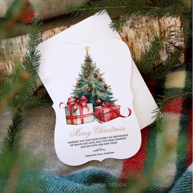 Vattentärsfärg Julgran, ej fotojulkort Julkort (Skapare uppladdad)