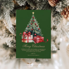 Vattentärsfärg Julgran, ej fotojulkort Julkort